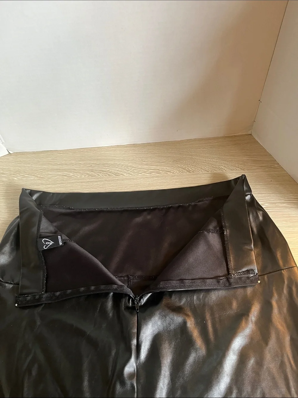 Classic Black Faux Leather Mini Skirt